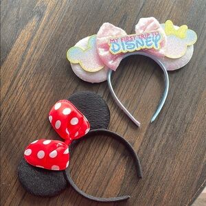 My first Disney trip Mickey ears and Minnie Mouse ears